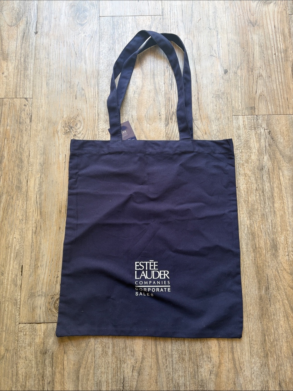 Estee Lauder Navy Canvas Duffel Tote Bag